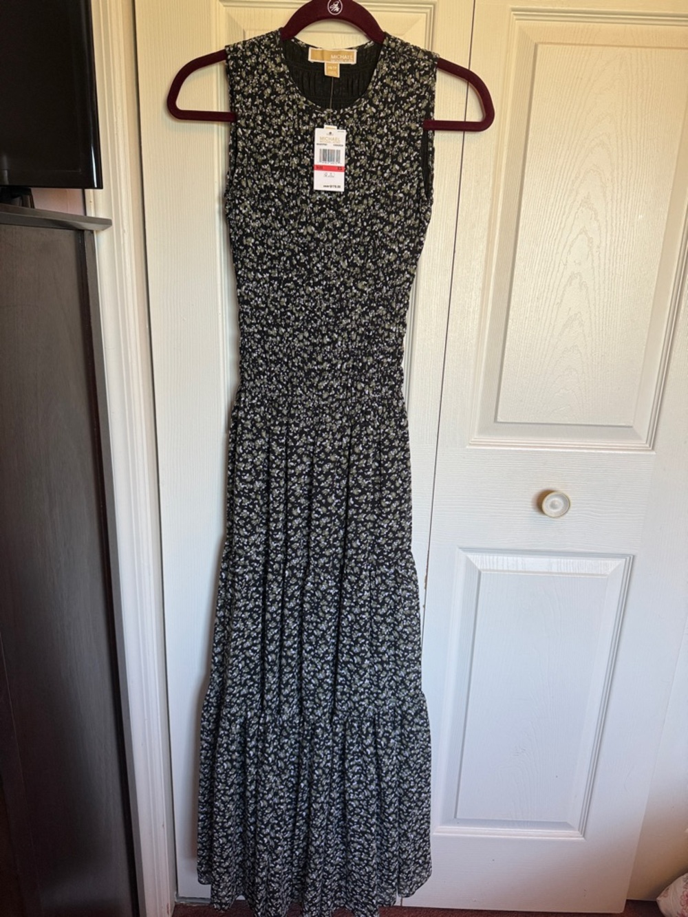 Michael Kors Floral Print Smocked Maxi Dress BRAND NEW size XS